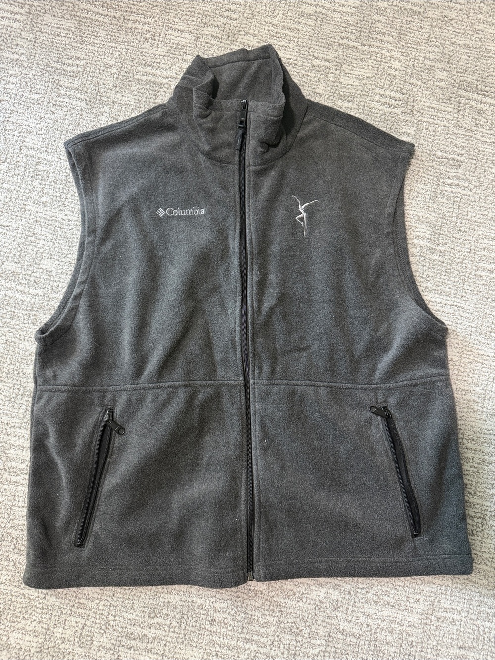 Columbia Charcoal Gray Men's Full-Zip Fleece Vest with Dave Matthews Band Logo
